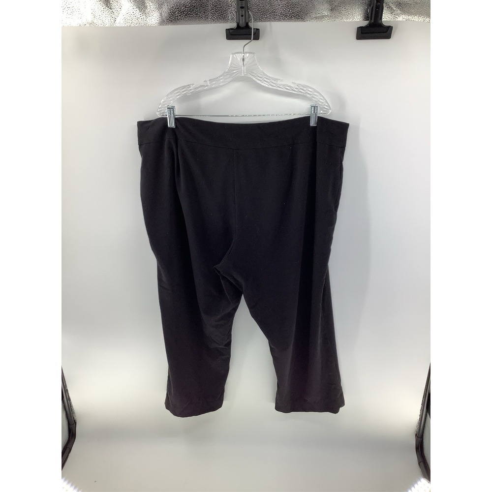 Woman Within Black Pull On Cropped Straight Leg Pants Plus Size 22W RN 19747
